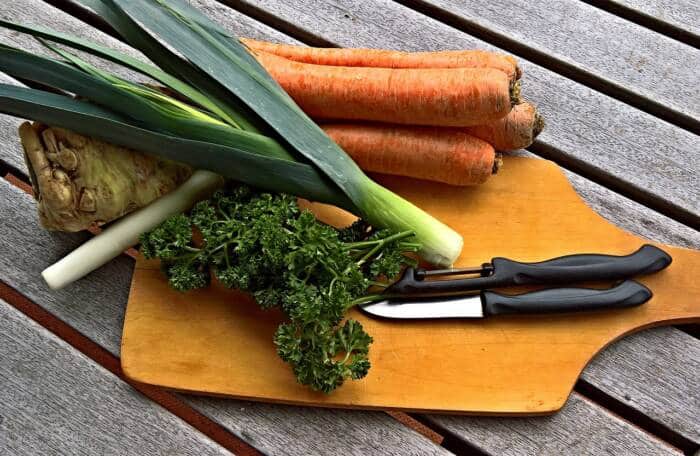 Légumes : carottes et poireaux